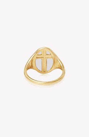 Mother Of Pearl Cross Ring