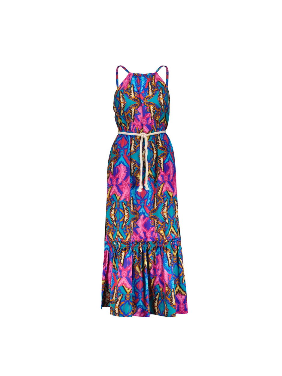 Coreen Cotton Strappy Maxi Dress - Teal Orchid