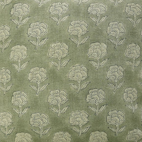 Hand Block Floral Frill Decorative Thick Linen Pillow Cover - Rohini