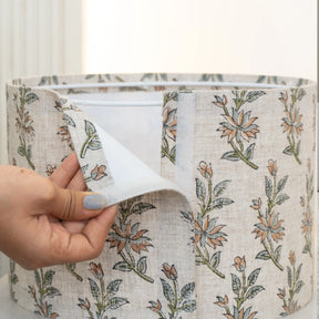 Floral Artisan Hand Block Print Viscose Linen Lampshade – Deepika