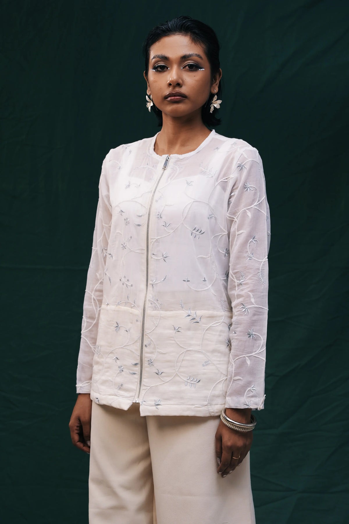 Embroidered Sheer Jacket