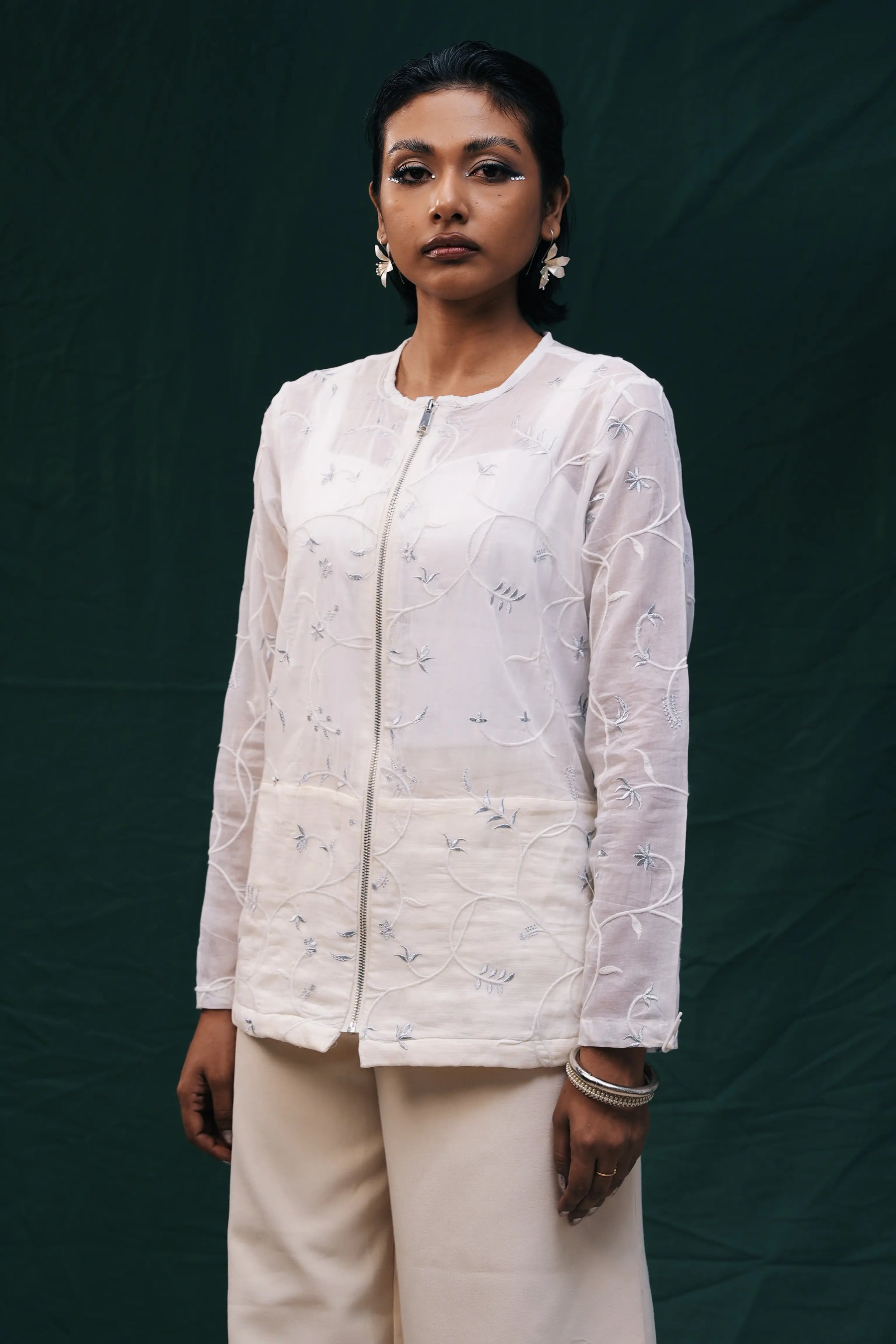 Embroidered Sheer Jacket