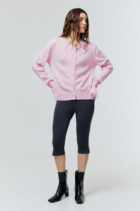 NEMI FEATHER TRIM KNIT CARDIGAN