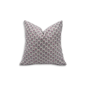 Unique Floral Block Print Thick Linen Pillow Cover - Alia
