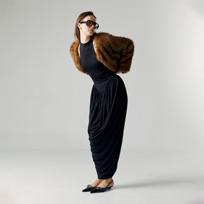 CELINE DRAPED MAXI DRESS