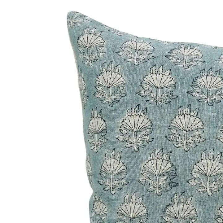 Decorative Hand Made Block Printed Boho Pure Linen Pillow Cover- Chatri
