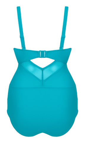 Curvy Kate Sheer Class Plunge Swimsuit Turquoise