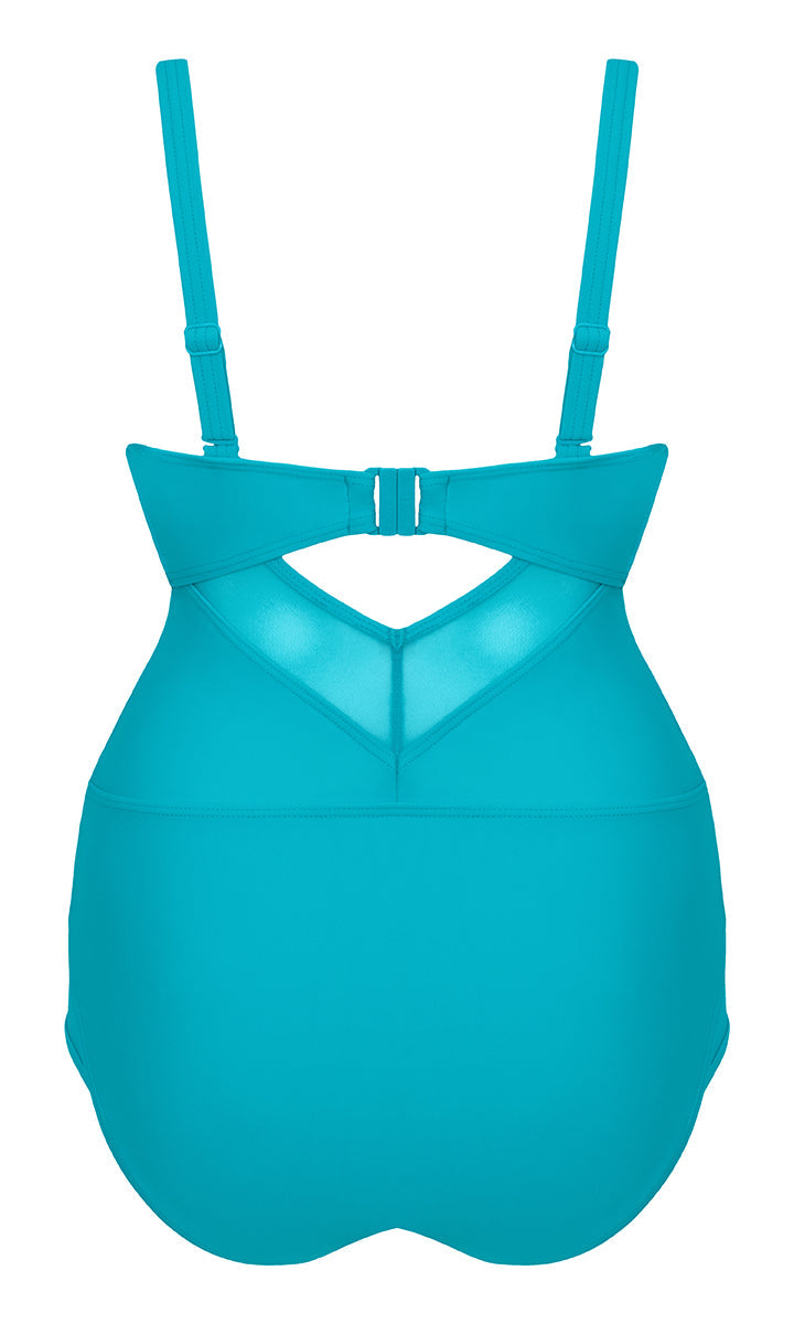 Curvy Kate Sheer Class Plunge Swimsuit Turquoise