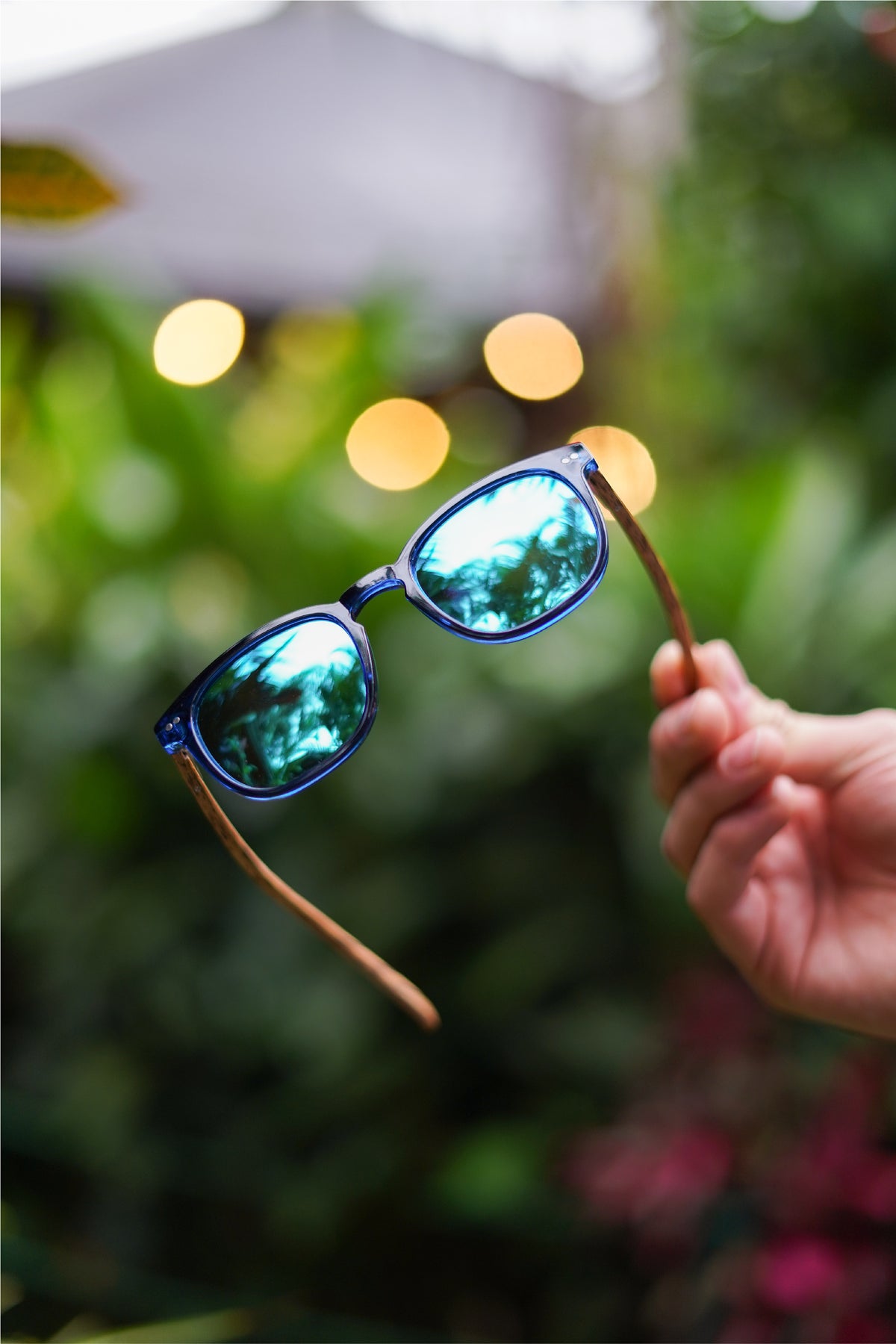 Deep Blue Wooden Sunglasses - INTI