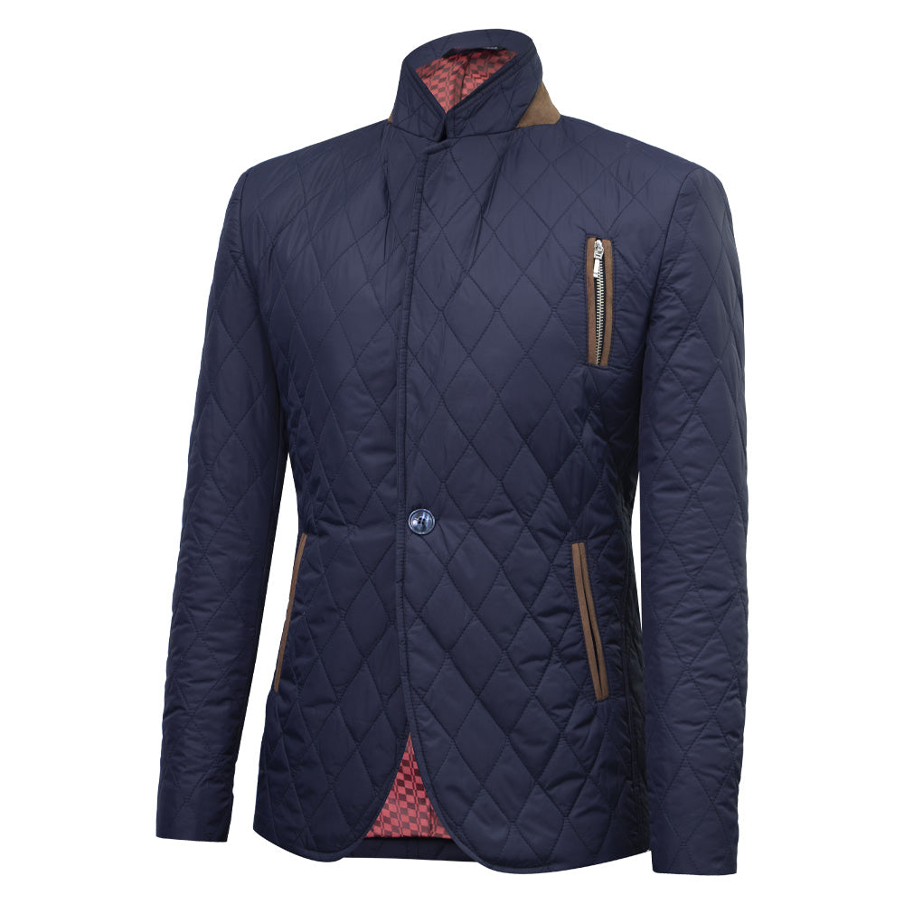 Blue waterproof blazer with padding