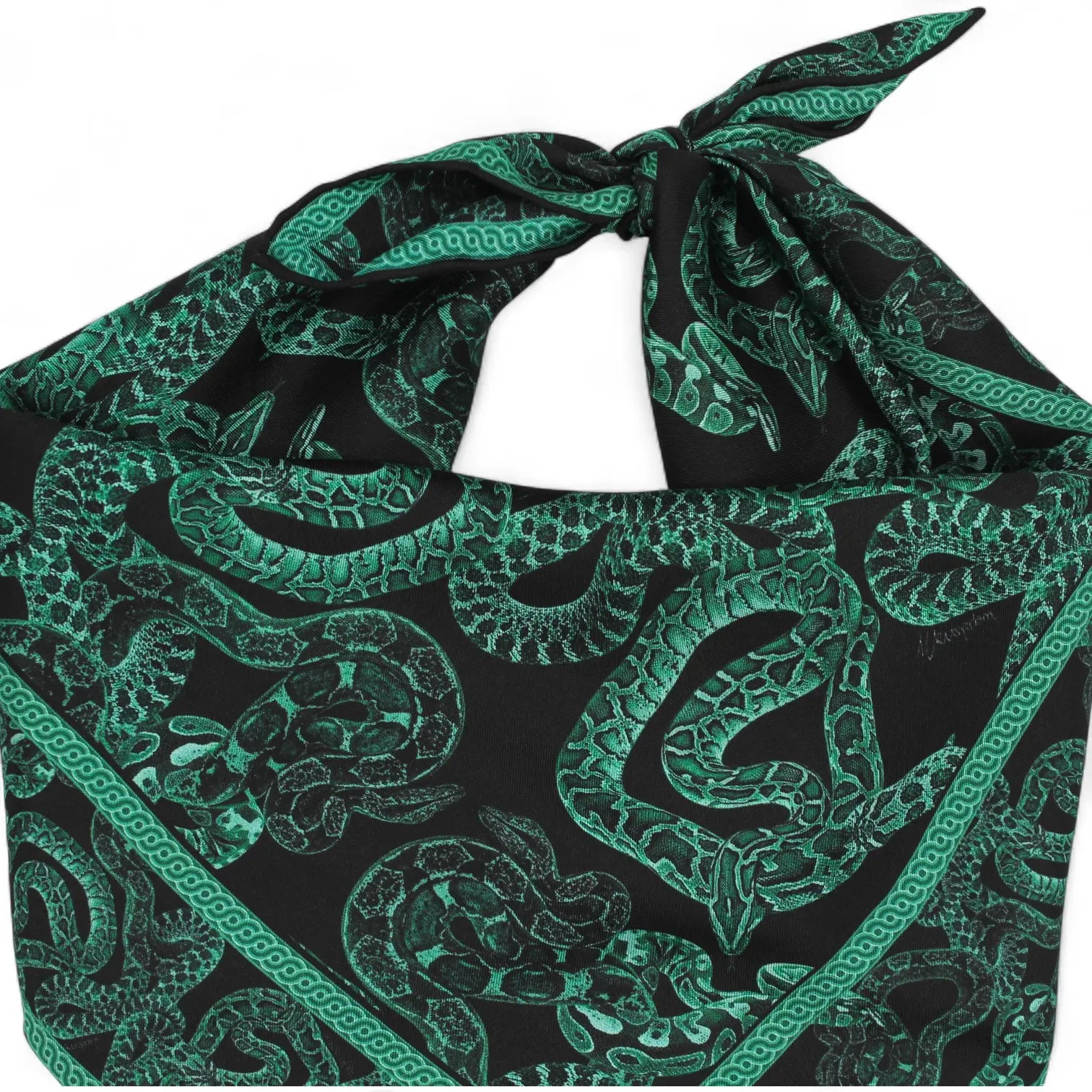 Silk Serpent Noir Scarf