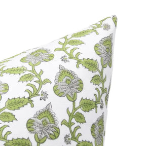 Classic Hand Made Block Print Thick Cotton White Pillow Cover - Madhubala