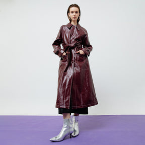 BRIA LEATHER TRENCH COAT