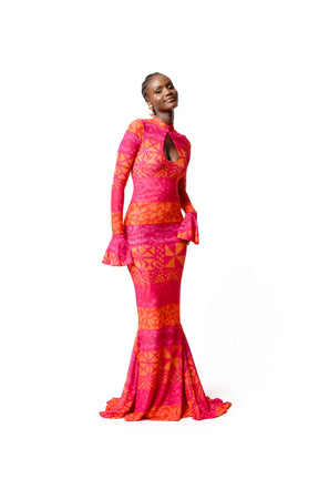 ANU PINK MERMAID MAXI DRESS