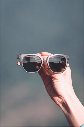 Grey Cat-Eye Wooden Sunglasses - INTI