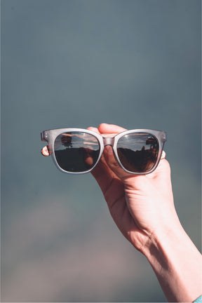 Grey Cat-Eye Wooden Sunglasses - INTI