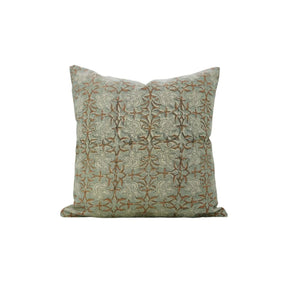 Boho Handmade Block Print Thick Linen Pillow Cover- Chudamani