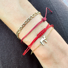 Gold Jewish Charm Bracelet