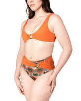 Palm Mirage High-Rise Bikini Bottom in Spanish Orange
