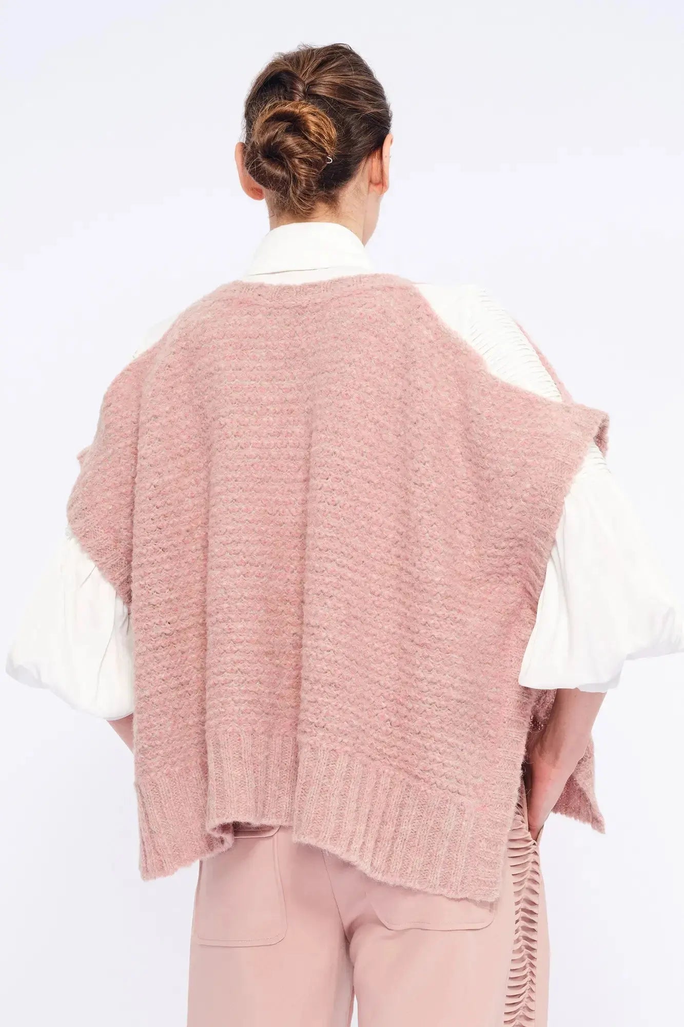 Chelsea Openwork Alpaca Poncho