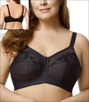 Elila Embroidered Microfiber Underwire Black
