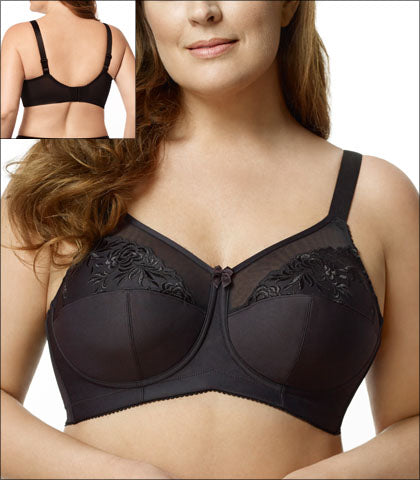 Elila Embroidered Microfiber Underwire Black