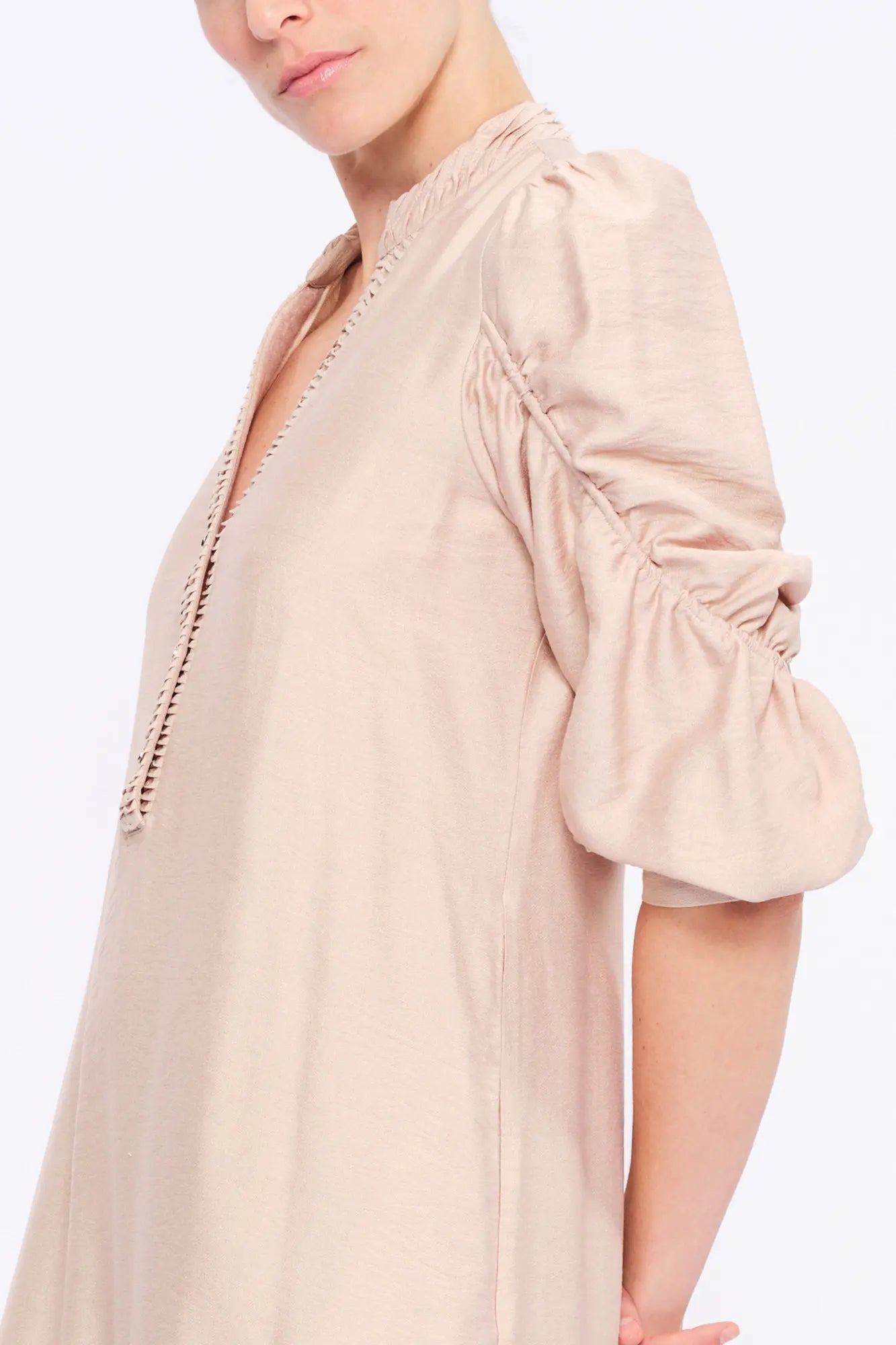 Carlie Asymmetrical Dress | Nude