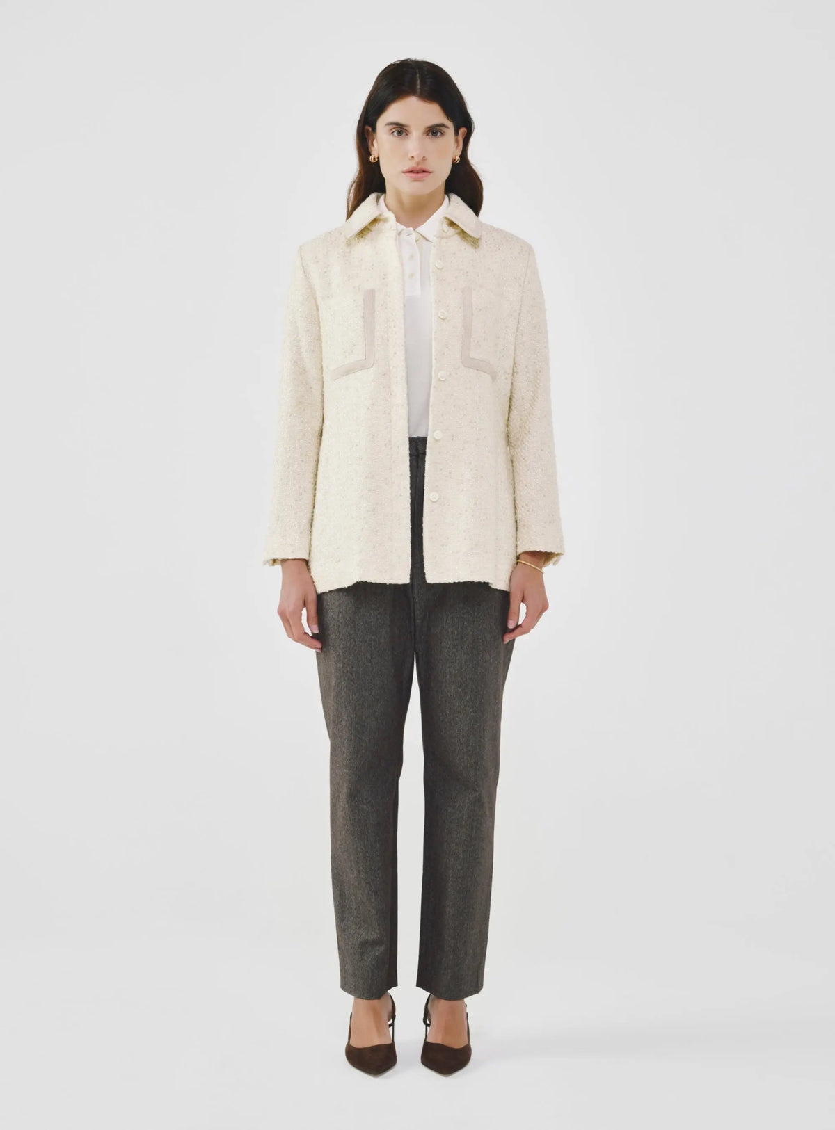 Fancy Tweed Shirt Jacket