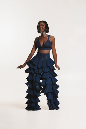 Denim DARIA Ruffle Pants