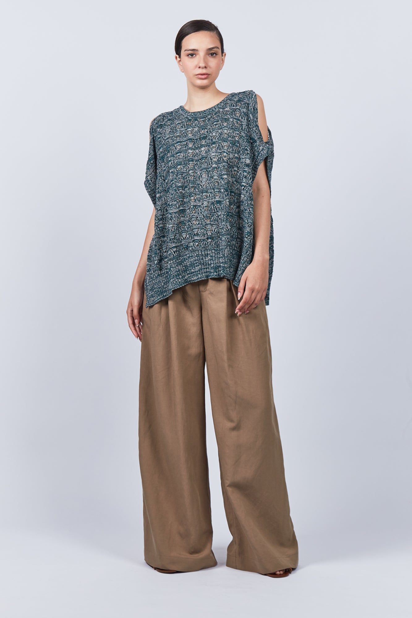 Baylee Poncho | Jade Green Melange