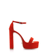 Cande Luxe Red Suede Platforms