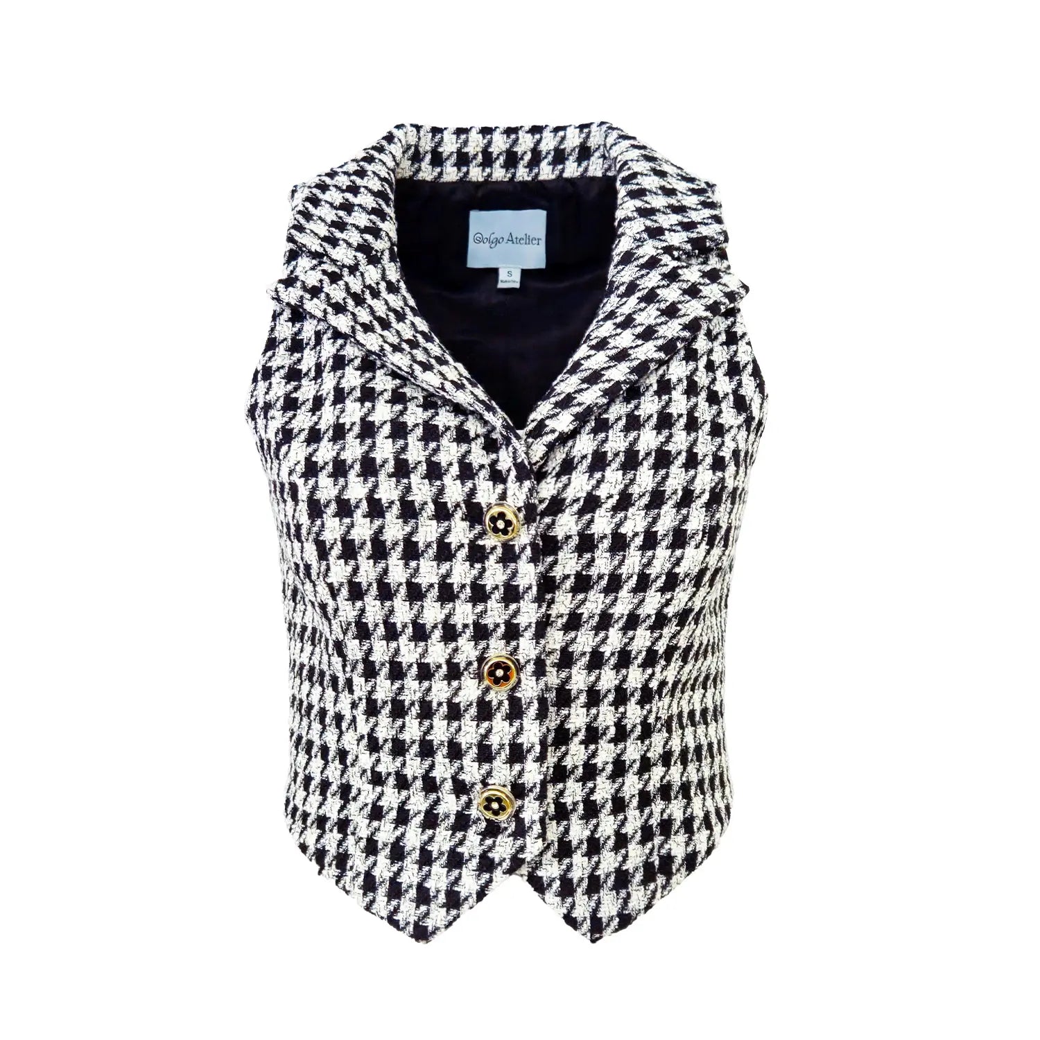 Valda Houndstooth Tweed Vest