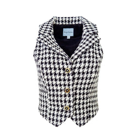 Valda Houndstooth Tweed Vest