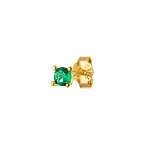 Single Round Green Stud Earring