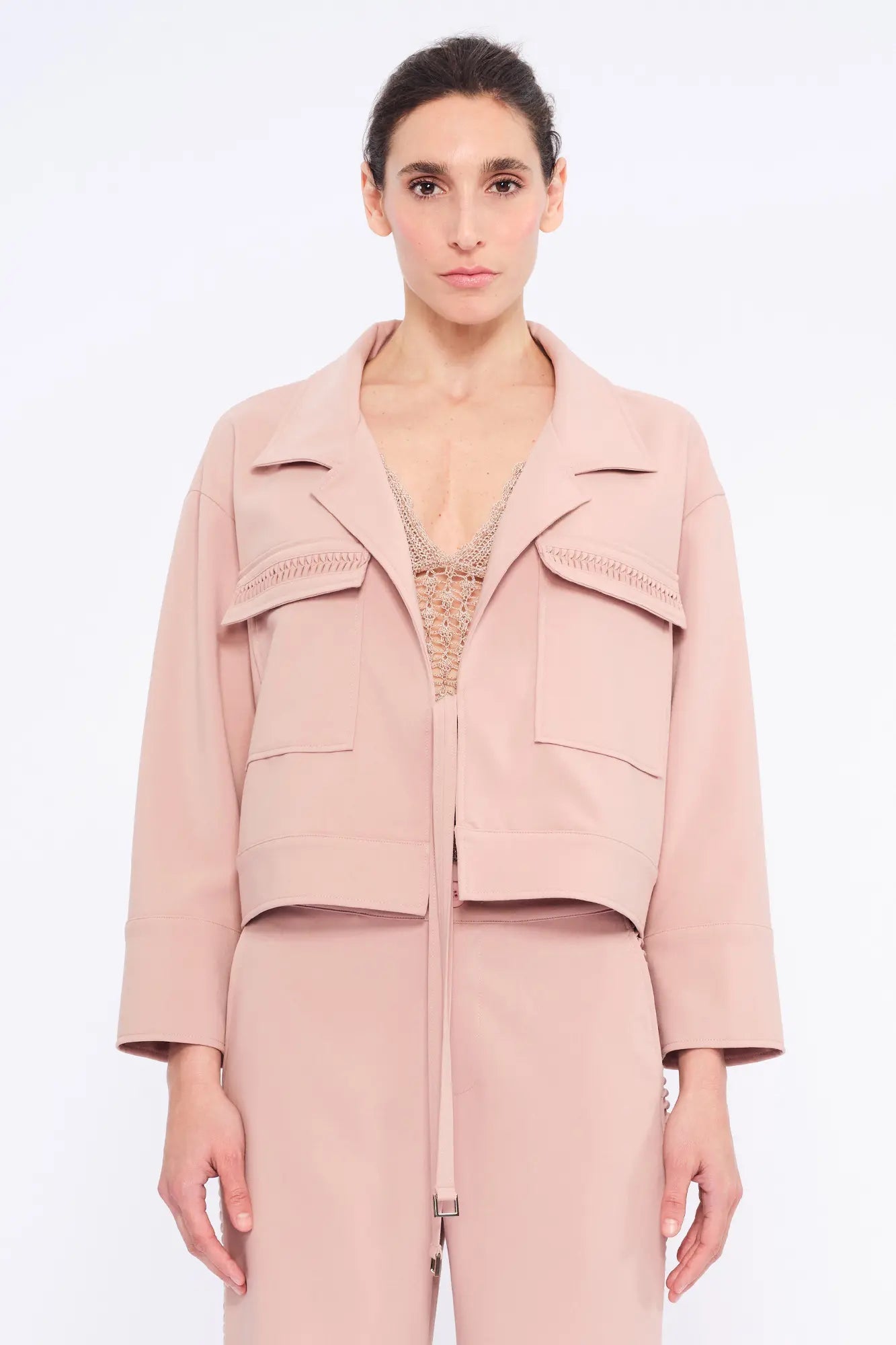 Parker Tie-Front Jacket | Rose