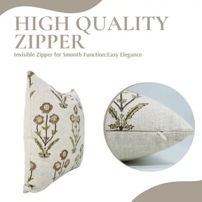 Unique Hand-Block Printed Design Viscose Linen Pillow Cover - Amitabh
