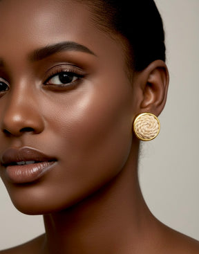 Lifungo Marachi Weave Brass Stud Earrings