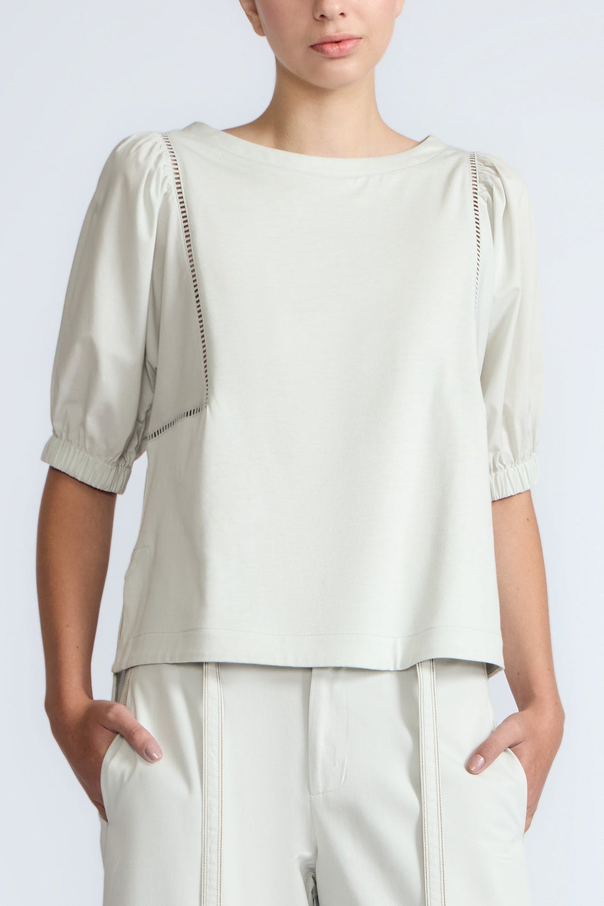 Jamie Textured Cotton Top | Silver