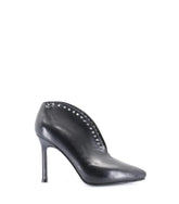 Chic Black Leather Booties with Studs Bowie