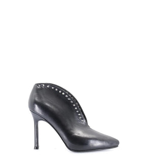 Chic Black Leather Booties with Studs Bowie