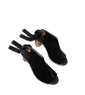 Matisse7 Black Sculptural Leather Bootie Preorder