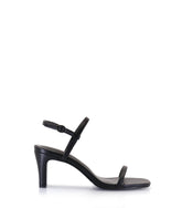 Elegant Eco-Leather Black Heel Sandals Arti