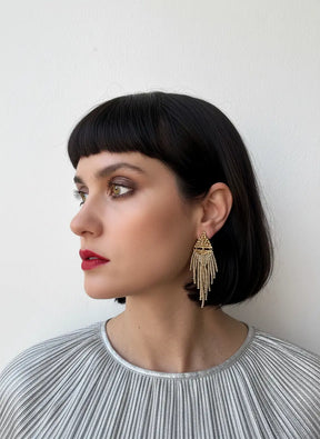TRIANGLE FRINGE EARRINGS
