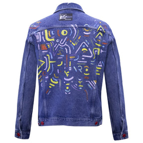 Denim jacket with colorful painted design