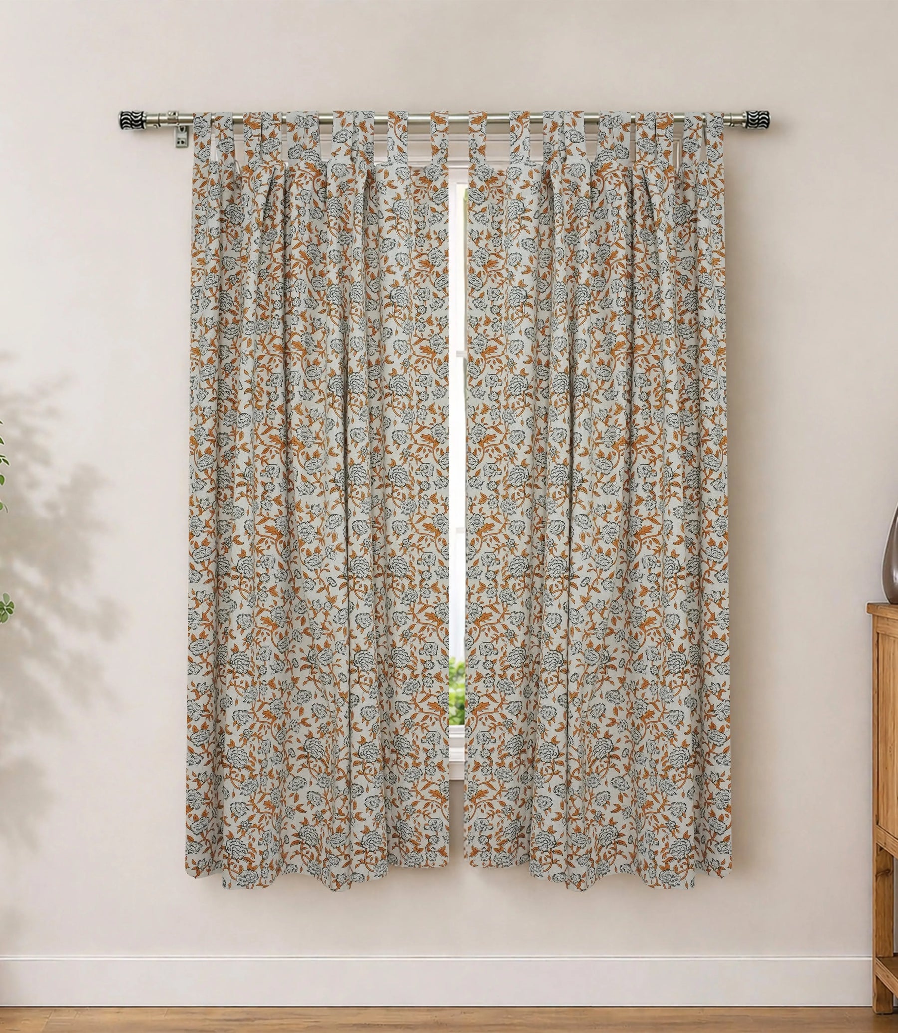 Mrignayani Artisan Block Print Floral Curtains