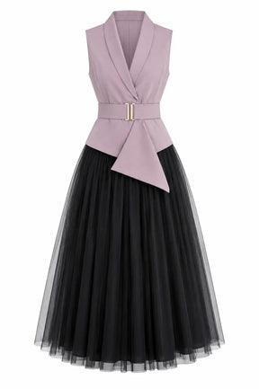 Black Skirt & Blush Pink Waist Coat – Timeless Contrast