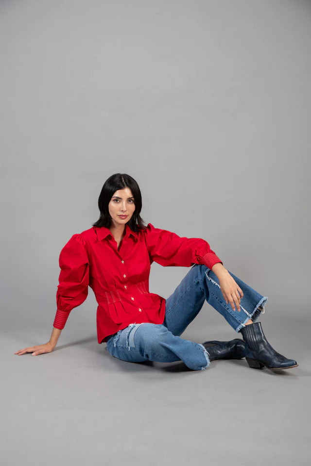 Italian Satin Cotton Blouse