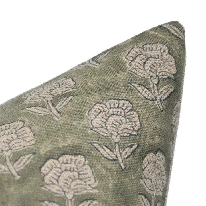 Indian  Block Design Print Thick Linen Pillow Cover- Rohini