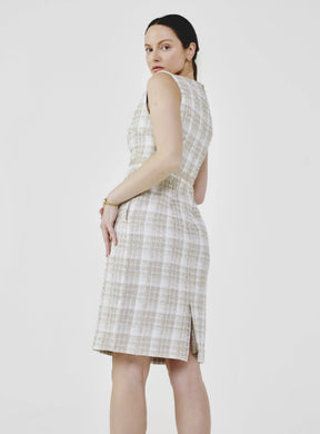 Sleeveless Sheath Tweed Dress
