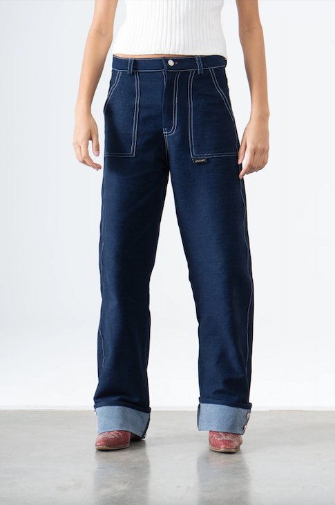Cuffed Denim Pants
